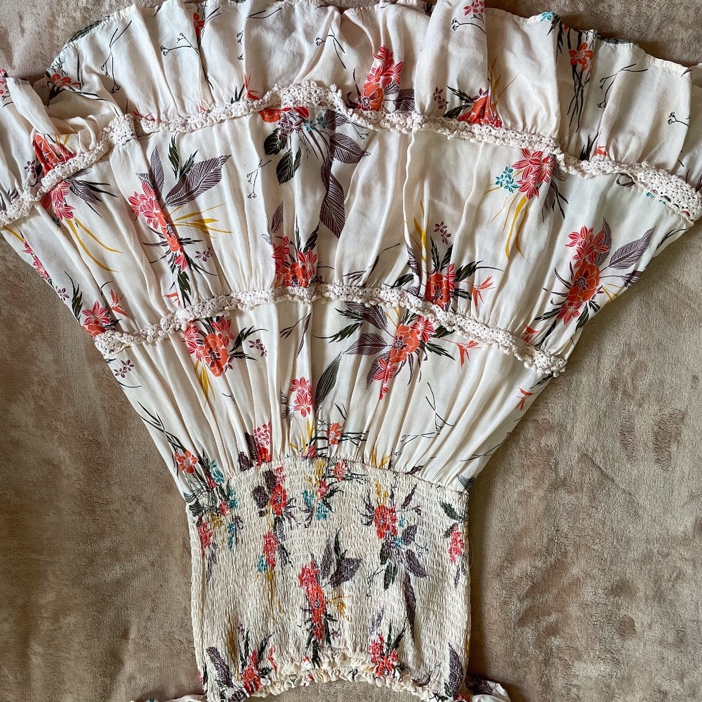 Tube Top Dress with Frill Ruffle Hem